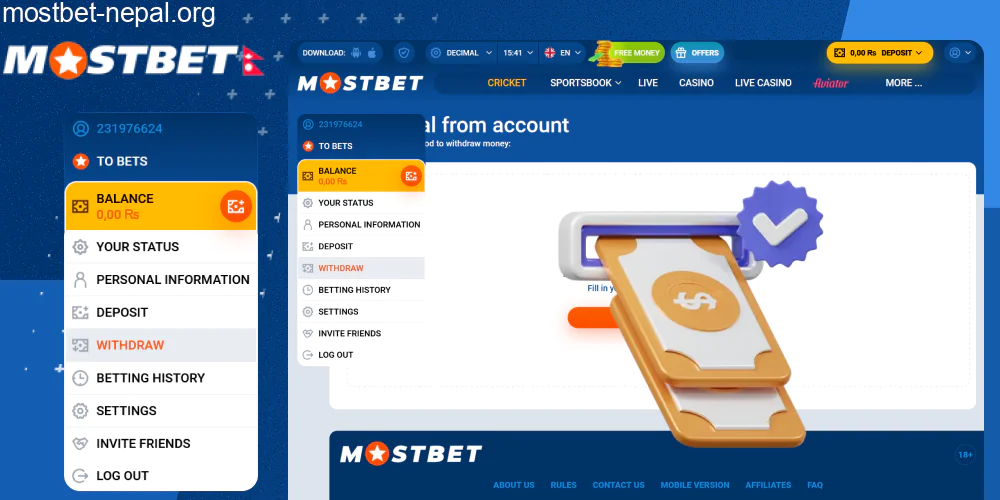 How to Withdraw Money at Mostbet Nepal?